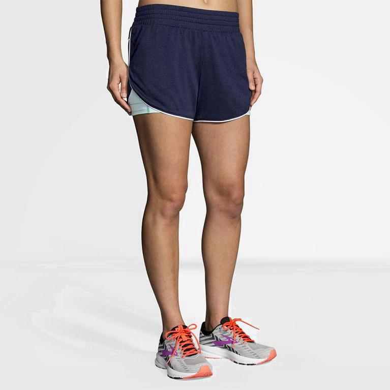 Brooks Rep 3 2-In-1 Womens Running Shorts - Blue - Philippines (623085NOU)